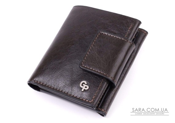 Люксовый кошелек с множеством отделений из качественной натуральной кожи GRANDE PELLE 22574 Коричневый