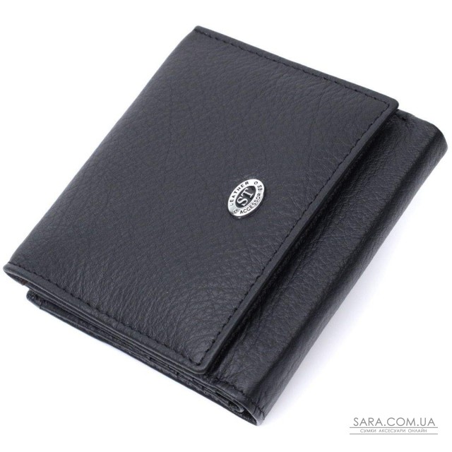 Красивый кошелек для женщин из натуральной кожи ST Leather 22709 Черный Красивый кошелек для женщин из натуральной кожи ST Leather 22709 Черный