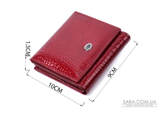 Компактный кошелек для женщин из натуральной лакированной кожи ST Leather 22687 Красный