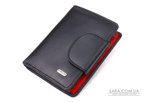 Удобный вертикальный кошелек из натуральной гладкой кожи CANPELLINI 21683 Черный