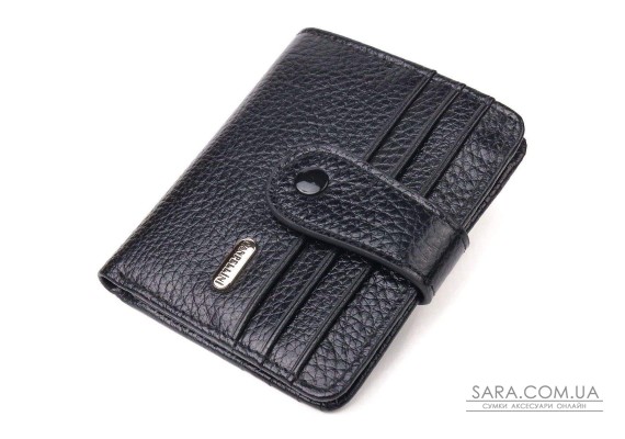 Стильный кошелек из натуральной зернистой кожи CANPELLINI 21688 Черный