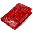 Лакированный женский кошелек из натуральной кожи с тиснением под змею CANPELLINI 21682 Красный