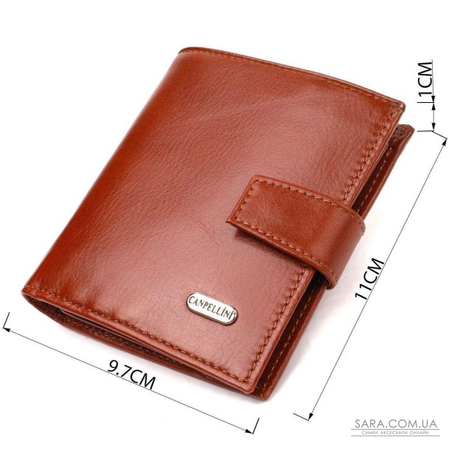 Отличный мужской бумажник из натуральной гладкой кожи CANPELLINI 21743 Коричневый Отличный мужской бумажник из натуральной гладкой кожи CANPELLINI 21743 Коричневый