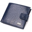 Бумажник для мужчин горизонтального формата из натуральной кожи с тиснением под крокодила CANPELLINI 21769 Синий