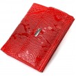Лакированный кошелек для женщин среднего размера из натуральной кожи с тиснением под рептилию CANPELLINI 21816 Красный