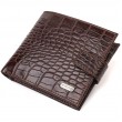 Модний чоловічий гаманець з натуральної шкіри тисненням під крокодила CANPELLINI 21878 Коричневий