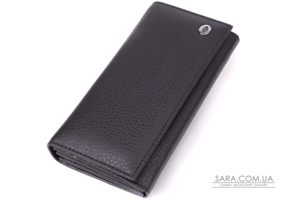 Женский вертикальный кошелек из натуральной кожи ST Leather 23084 Черный