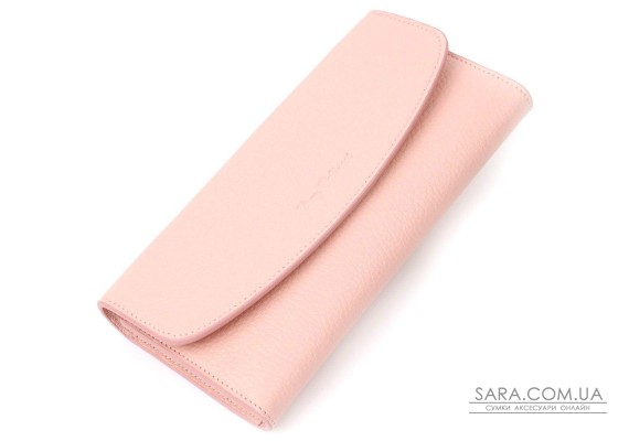 Оригінальний жіночий гаманець з монетницею на блискавці з натуральної шкіри Tony Bellucci 21963 Пудровий