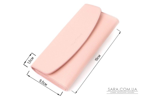 Оригінальний жіночий гаманець з монетницею на блискавці з натуральної шкіри Tony Bellucci 21963 Пудровий