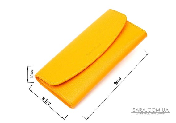 Відмінний жіночий гаманець з монетницею на блискавці з натуральної шкіри Tony Bellucci 21978 Жовтий