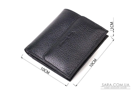 Компактний жіночий гаманець з місткою монетницею на кнопці з натуральної шкіри Tony Bellucci 22010 Чорний