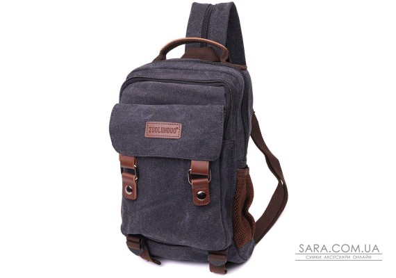 Практичный текстильный рюкзак с уплотненной спинкой и отделением для планшета Vintage 22168 Черный