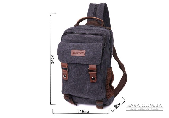 Практичный текстильный рюкзак с уплотненной спинкой и отделением для планшета Vintage 22168 Черный