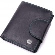 Шкіряний стильний гаманець з монетницею зовні ST Leather 19454 Чорний