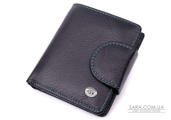 Шкіряний стильний гаманець з монетницею зовні ST Leather 19454 Чорний