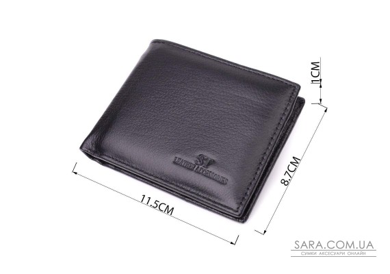 Чоловічий гаманець-затиск з натуральної шкіри ST Leather 22460 Чорний