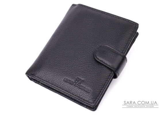 Вертикальний гаманець із блоком під документи з натуральної шкіри ST Leather 22479 Чорний