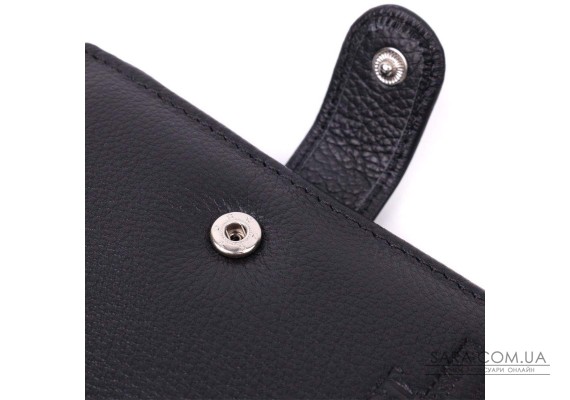 Вертикальний гаманець із блоком під документи з натуральної шкіри ST Leather 22479 Чорний