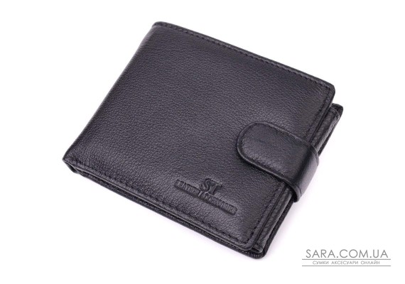 Цікавий гаманець із блоком під документи з натуральної шкіри ST Leather 22480 Чорний