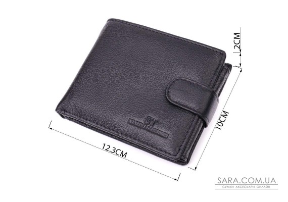 Цікавий гаманець із блоком під документи з натуральної шкіри ST Leather 22480 Чорний