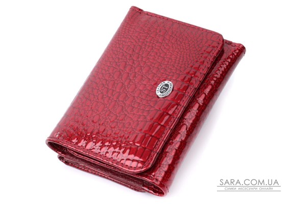 Стильний жіночий фактурний гаманець із натуральної шкіри ST Leather 22731 Червоний