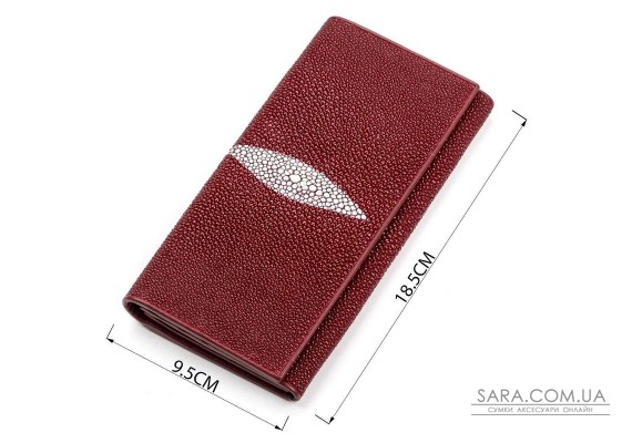 Гаманець жіночий STINGRAY LEATHER 18097 з натуральної шкіри морського ската Бордовий