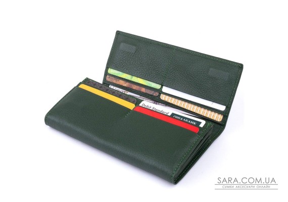 Гаманець на магнітах з клапаном жіночий ST Leather 19240 Зелений