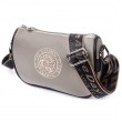 Красива жіноча сумка з вишивкою на лицьовій стороні з натуральної шкіри Vintage 22626 Сіра