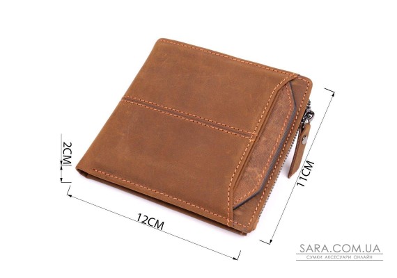 Практичний гаманець для чоловіків з натуральної шкіри 22856 Vintage Коричневий