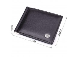 Чоловічий гаманець із металевим затискачем з натуральної шкіри ST Leather 23092 Чорний