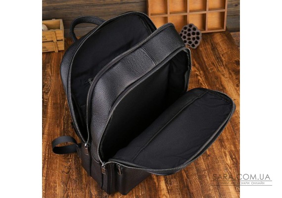 Шкіряний рюкзак для ноутбука на два відділи Vintage 20906_1 Чорний