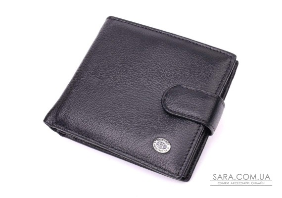 Чоловічий трендовий гаманець із натуральної шкіри ST Leather 22553 Чорний