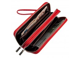 Гаманець жіночий з зернистою екошкіри KIVI 19044 Яскраво-червоний