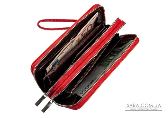 Гаманець жіночий з зернистою екошкіри KIVI 19044 Яскраво-червоний