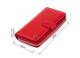 Вертикальний місткий гаманець зі шкіри жіночий ST Leather 19306 Червоний