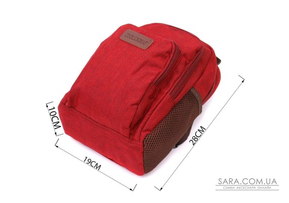 Компактный рюкзак из полиэстера с большим количеством карманов Vintage 22144 Бордовый