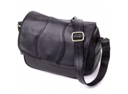 Сумка з натуральної шкіри для стильних жінок Vintage 22972 Чорний