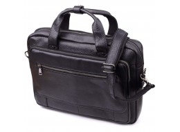 Місткий портфель для чоловіків з натуральної шкіри Vintage 23043 Чорний