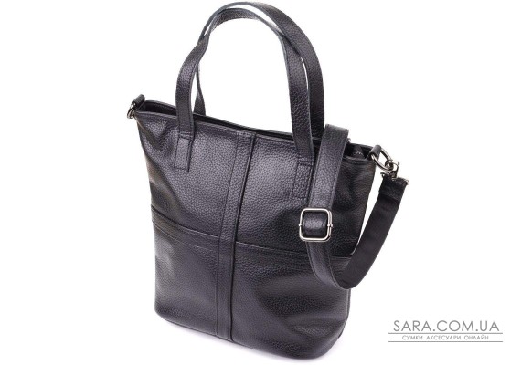 Сумка жіноча з натуральної шкіри Vintage 22993 Чорний