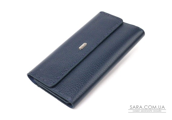 Зручний жіночий гаманець із натуральної шкіри CANPELLINI 21665 Синій