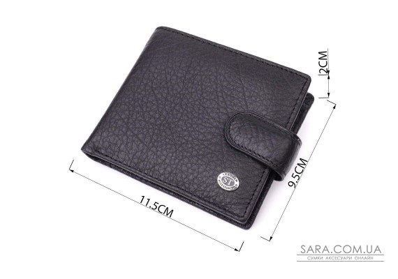 Мужской бумажник удобного размера из натуральной кожи ST Leather 22471 Черный