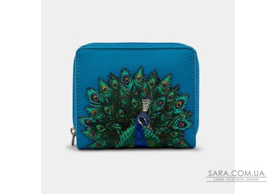 Женский кожаный кошелек Yoshi Y1261 Peacock Plume (Petrol Blue)