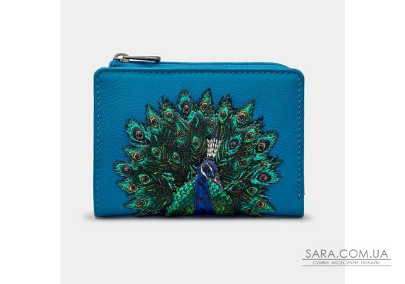 Женский кожаный кошелек Yoshi Y1275 Peacock Plume (Petrol Blue)