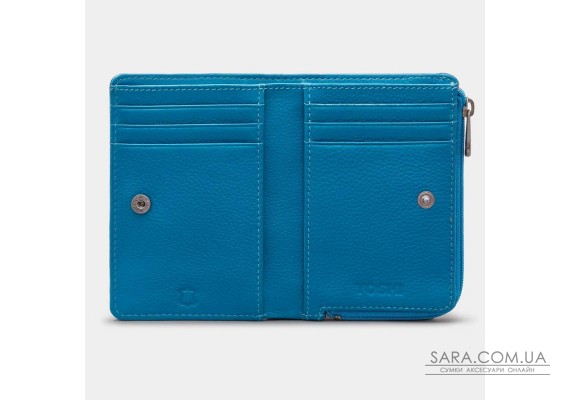 Женский кожаный кошелек Yoshi Y1275 Peacock Plume (Petrol Blue)