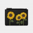 Женский кожаный кошелек Yoshi Y1321 Sunflowers (Black)