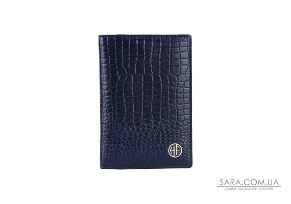 Кожаная обложка для паспорта Hammonds Flycatcher PH602 Croc Blue (Синий)
