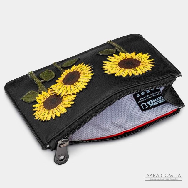 Женский кожаный кошелек Yoshi Y1321 Sunflowers (Black) Женский кожаный кошелек Yoshi Y1321 Sunflowers (Black)