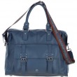 Шкіряна дорожня сумка Brampton London Weekender Navy (Синій)