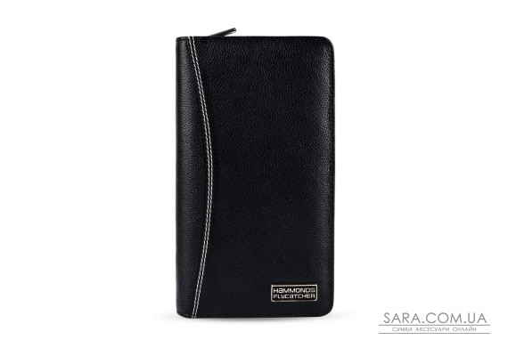 Дорожный кожаный портмоне Hammonds Flycatcher PH601 Black (Черный)