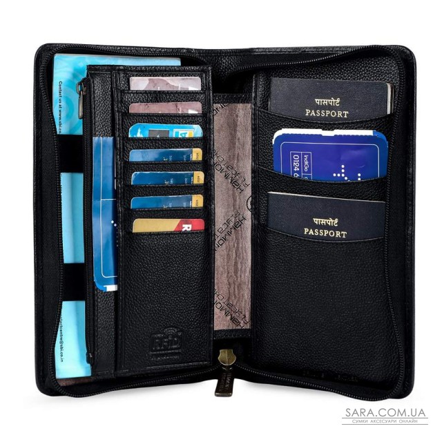 Дорожный кожаный портмоне Hammonds Flycatcher PH601 Black (Черный) Дорожный кожаный портмоне Hammonds Flycatcher PH601 Black (Черный)